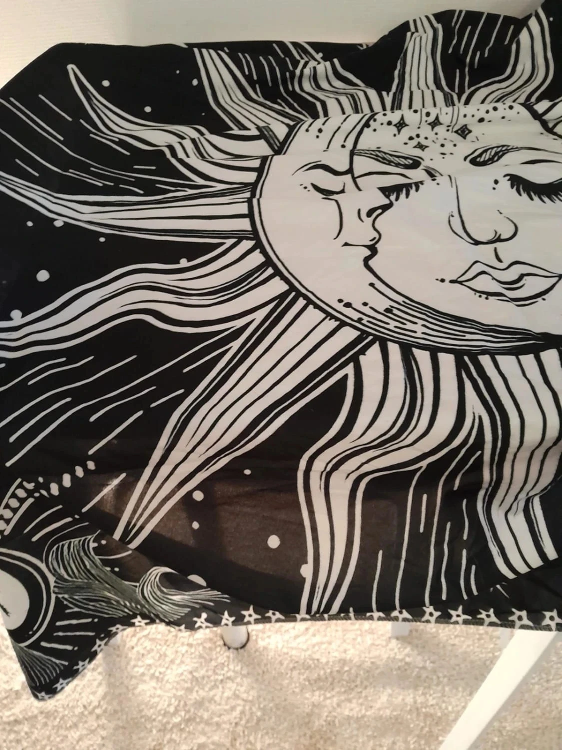 Tapeçaria de parede Sol e Lua, preto e branco, 150 x 128 cm – photo 3